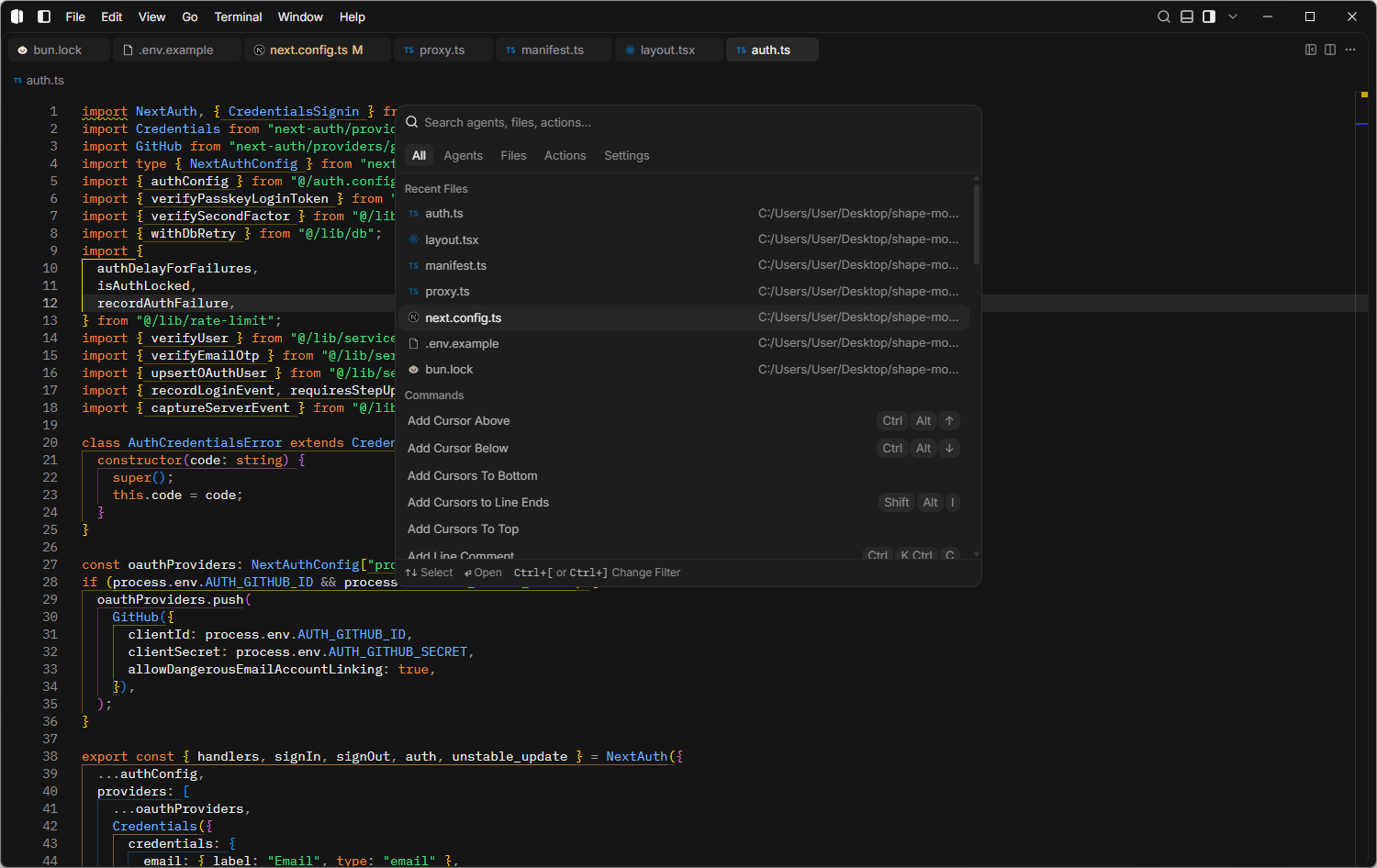 Shape IDE design and preview workspace